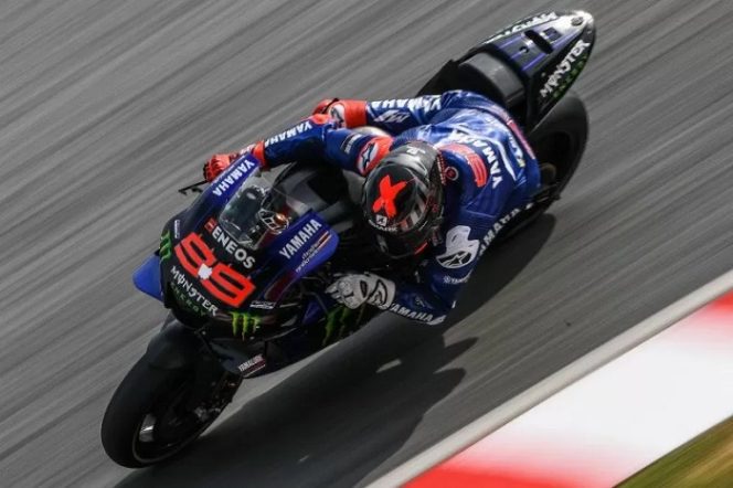 					Test rider Yamaha Jorge Lorenzo menjalani sesi tes pra-musim di Sirkuit Sepang, Malaysia (9/2/2020) Mohd Rasfan/AFP