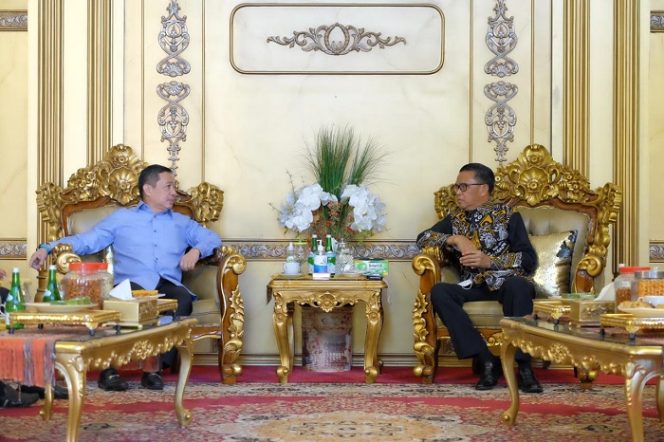 					Ketua Umum Gelora Anis Matta menemui Gubernur Sulsel Nurdin Abdullah di Rujab Gubernur. ()