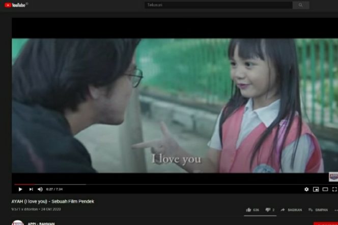 					Baru Sehari, Film Pendek Appi-Rahman “Ayah (I Love U)” Sudah Ditonton 10.000 Kali
