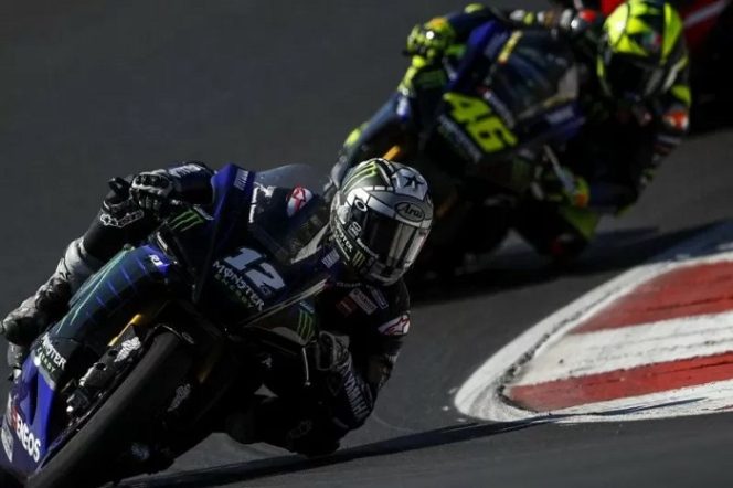 					Pebalap tim Monster Energy Yamaha Maverick Vinales menjalani sesi tes ofisial MotoGP di Sirkuit Algarve, Portugal. (7/10/2020) (ANTARA/HO-Yamaha Motor Racing Srl)