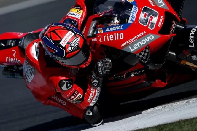 					Pebalap tim Ducati Danilo Petrucci di kualifikasi Grand Prix Prancis, Sirkuit Le Mans. (10/10/2020) Reuters/Stephane Mahe