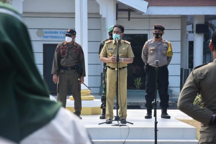 Apel gabungan operasi yustisi penegakan Protokol Kesehatan (Protkes). (Foto: berita news/Putri).