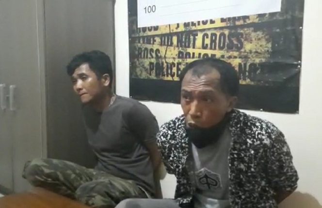 					Dua pria ditangkap polisi saat ketahuan mencuri hewan ternak milik warga. (Istimewa) 
