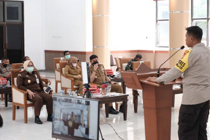 Rapat Koordinasi Penegakan Pendisiplinan Protokol Kesehatan tingkat Kabupaten Gowa. (Foto: berita.news/Putri).