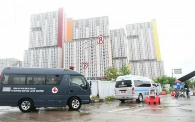 					Rumah Sakit Darurat Wisma Atlet Kemayoran di Jakarta. ANTARA FOTO/Akbar Nugroho Gumay/foc.