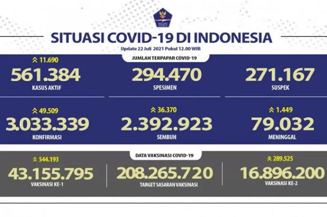 					Data harian laju COVID-19 di Indonesia. (ANTARA/HO-Satgas COVID-19)
