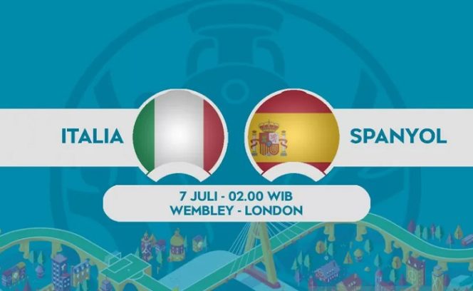 					Ilustrasi pertandingan semifinal Euro 2020 antara Italia melawan Spanyol yang dijadwalkan berlangsung Rabu (7/7/2021) dini hari WIB. (ANTARA/Gilang Galiartha)
