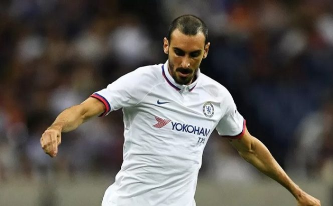 					Bek sayap Chelsea Davide Zappacosta saat tampil dalam laga persahabatan pramusim melawan Barcelona di Stadion Saitama, Jepang, pada 23 Juli 2019. (ANTARA/AFP/Charly Triballeau)