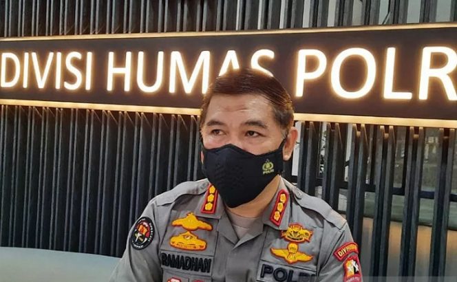 					Kepala Bagian Penerangan Umum (Kabagpenum) Divisi Humas Mabes Polri Kombes Pol Ahmad Ramadhan, Kamis (8/7/2021). ANTARA/Laily Rahmawaty/am.