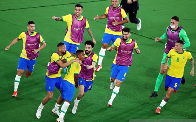 					FOTO: Tundukkan Spanyol, Brazil Sabet Medali Emas Sepak Bola Olimpiade Tokyo