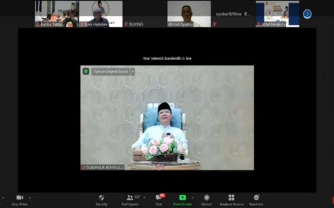 					Secara Virtual, Gubernur Rohidin Hadiri Takziah Almarhum H Ahmad Zarkasi