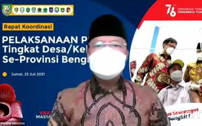 					Sesuai Instruksi Mendagri, Rohidin Mersyah Menetapkan Pelaksanaan PPKM Tingkat Desa dan Kelurahan di Provinsi Bengkulu