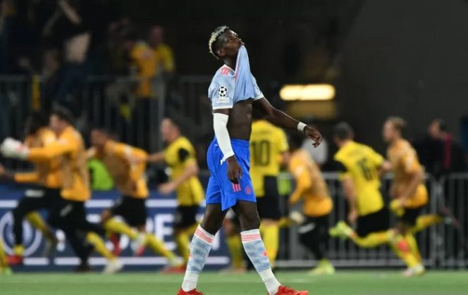 					Ekpresi Paul Pogba saat Manchester United kalah 1-2 oleh Young Boys dalam pertandingan Liga Champions Grup F pada 14 September 2021. ANTARA/AFP/FABRICE COFFRINI.