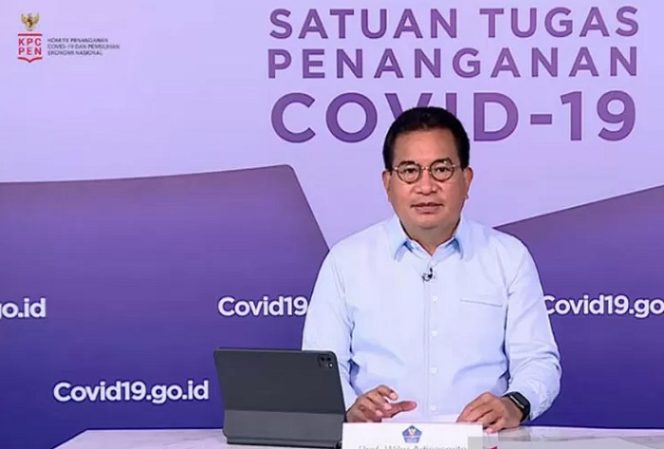 					Tangkapan layar Juru Bicara Satgas Penanganan COVID-19 Wiku Adisasmito saat menyampaikan perkembangan terkini situasi COVID-19 di Indonesia, Jumat (10/9/2021). ANTARA/Youtube BNPB_Indonesia/pri.