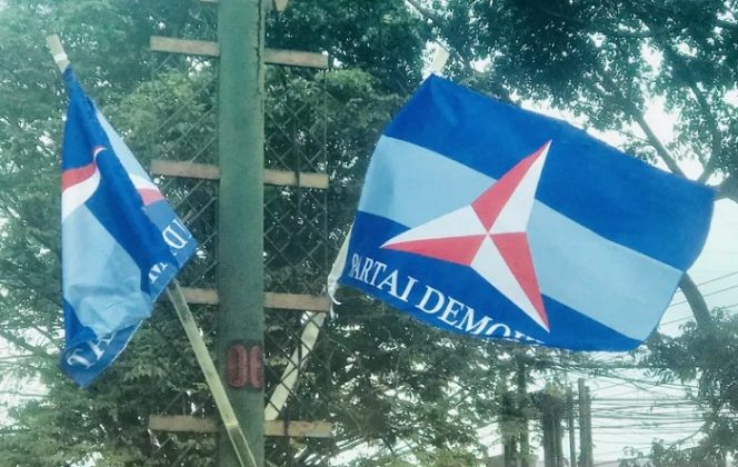 					Ilustrasi bendera Partai Demokrat. ANTARA/Fiqih Arfani