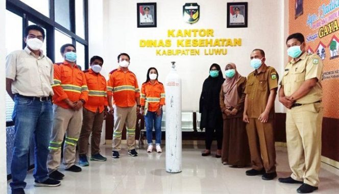 					Komitmen Cegah Covid-19, PT MDA Salurkan  Bantuan 20 Tabung Oksigen