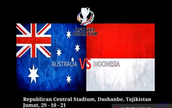 					Timnas U-23 versus Australia. (Dadan Ramdani)