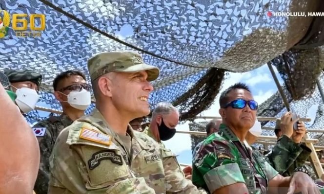 					Tangkapan layar Kepala Staf Angkatan Darat (Kasad) Jenderal TNI Andika Perkasa saat berkunjung ke Schofield Barracks, Hawai, AS. ANTARA/Muhammad Zulfikar
