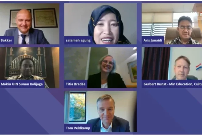 					Tangkapan layar konferensi Week of Indonesia Netherlands Education and Research atau Pekan Pendidikan dan Penelitian Indonesia-Belanda yang diselenggarakan, pada Kamis (28/10). (ANTARA/Dokumentasi Pribadi)