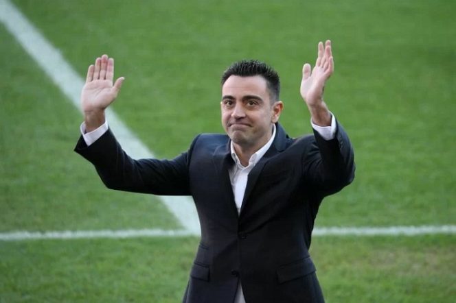 					Xavi Hernandez diperkenalakan secara resmi sebagai pelatih Barcelona di Camp Nou pada 8 November 2021. ANTARA/REUTERS/ALBERT GEA