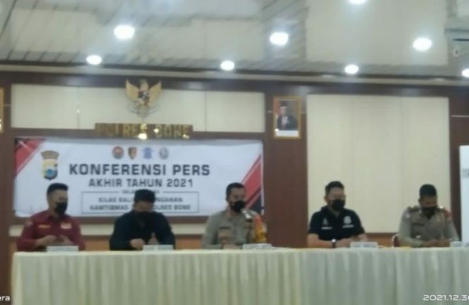 					Pencapaian Polres Bone Selama 2021; Kriminal Menurun, Narkoba Meningkat