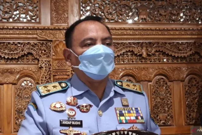 					Sekretaris Jenderal (Sekjen) Kementerian Hukum dan Hak Asasi Manusia (Kemenkumham) Andap Budhi Revianto. ANTARA/Muhammad Zulfikar.