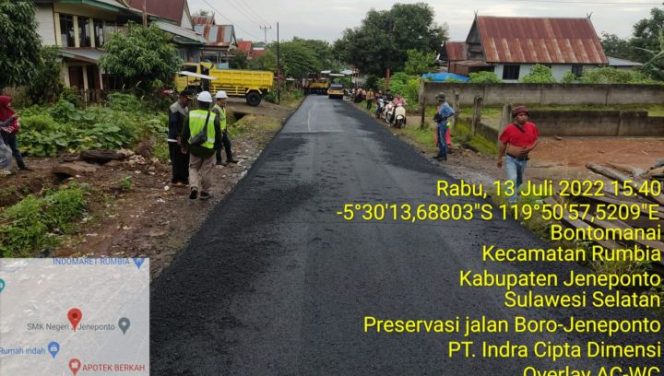 					Preservasi ruas Boro di Jeneponto Capai 56,62%, Masuk Prioritas Gubernur 