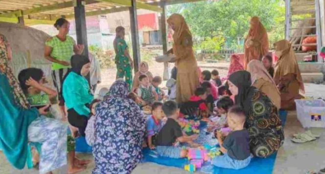 					DP3A Parepare melakukan Trauma Healing Anak di Lokasi Pengungsian (ist)