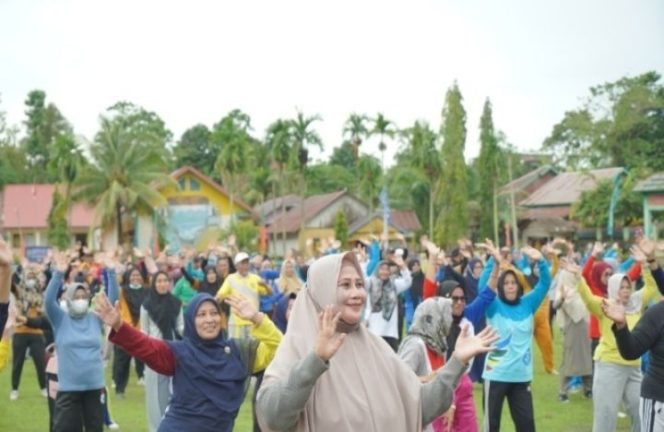 					Bersama Masyarakat Larompong Selatan, Hayarna Ajak Senam serta Dapur Sehat