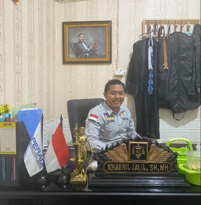 					Wakil Ketua DPC Perhimpunan Advokat Indonesia (Peradi) Sungguminasa, Kabupaten Gowa Khaeril Jalil. 