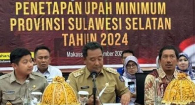 					Pemerintah Provinsi Sulawesi Selatan (Sulsel) menetapkan Upah Minimum Provinsi (UMP) tahun 2024 naik 1,45 persen. (Foto: Ist)
