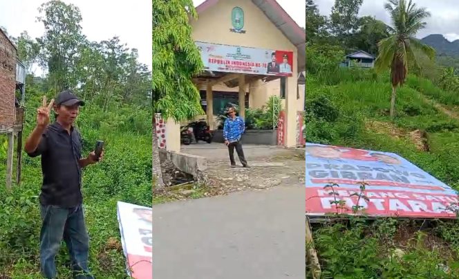 					Screenshoot Video Pemasangan Baliho Prabowo-Gibran. (Foto: BERITA.NEWS/ Kolase)