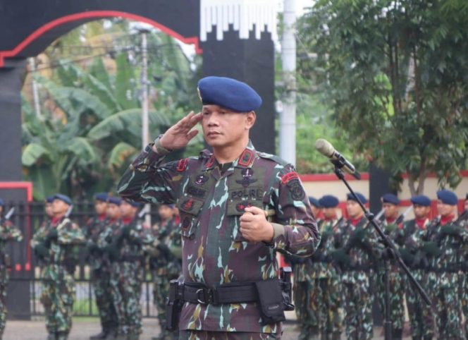 					Upacara Hari Kesadaran Nasional di Mako Brimob Bone. (Foto: Ist)