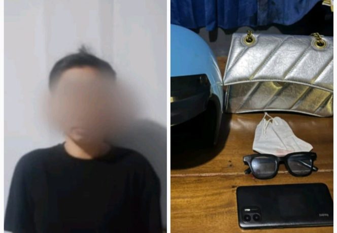 					Terduga dan Barang Bukti yang Diamankan di Mapolres Sinjai. (Foto: Ist/ Kolase)