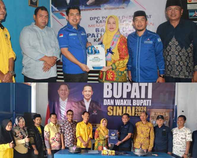 					Pengambilan Formulir di Partai Nasdem dan Demokrat Sinjai. (Foto: Ist/ Kolase/ BERITA.NEWS)