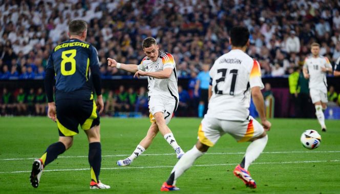 					Pemain Jerman saat berhadapan dengan Skotlandia. (Foto: website resmi timnas Jerman)