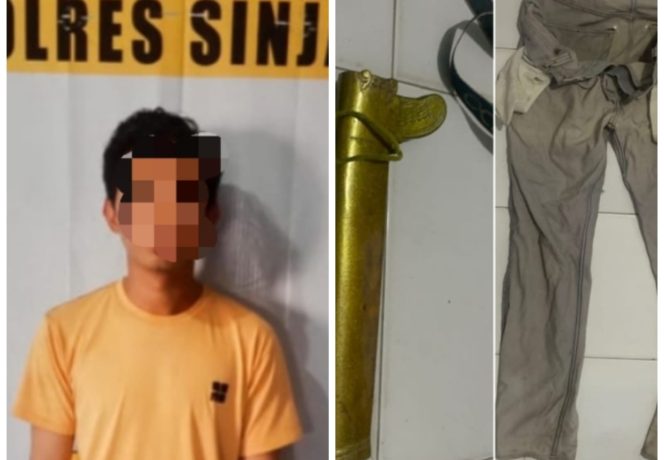 					Terduga Pelaku MSM dan Barang Bukti yang Diamankan di Mapolres Sinjai. (Dok. Ist)