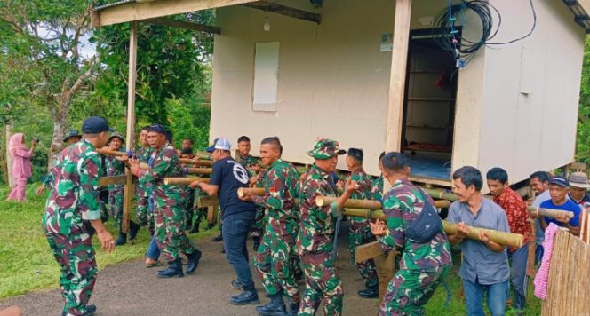 					Sasaran Fisik dan Tambahan Rampung, Personil Satgas TMMD 120 Kodim Selayar Dapat Tugas Tambahan Tak Terduga