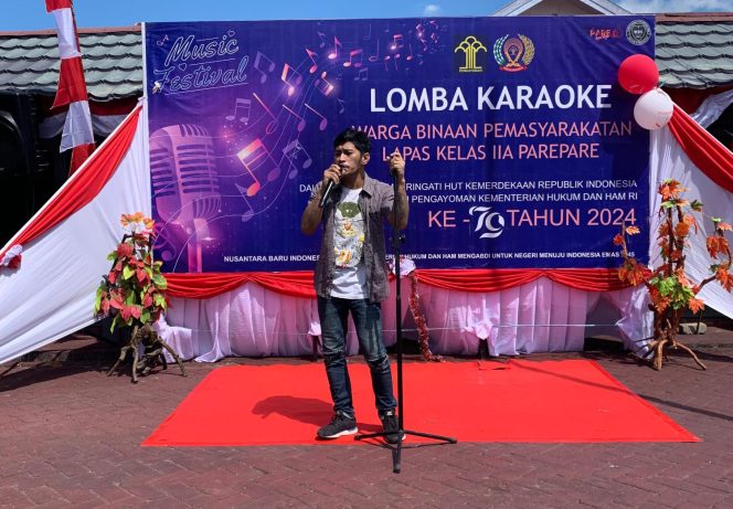 					Penampilan Peserta Lomba Karaoke Lapas Parepare. (Dok. Ist/ Humas)