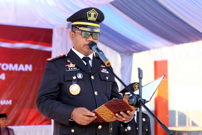 					Kalapas Bulukumba, Mut Zaini Bacakan Sambutan Seragam Menteri Hukum dan HAM RI pada Peringatan Hari Pengayoman ke- 79. (Dok. Ist)