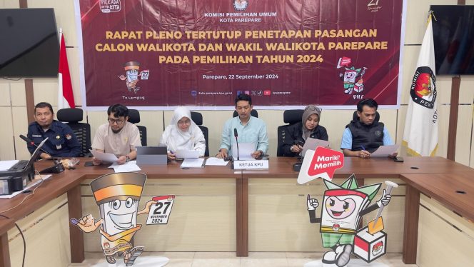 					Rapat Pleno Penetapan Pasangan Calon Walikota dan Wakil Walikota Parepare. (Dok. Berita.News/ Wahyu)