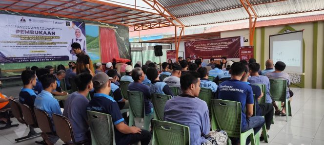 					Sosialisasi Pendidikan Pemilih di Lapas Parepare oleh Jajaran KPU setempat. (dok. istimewa)