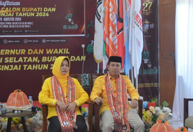 					Pasangan Calon Bupati dan Wakil Bupati Sinjai, Andi Kartini Ottong dan Muzakkir. (dok: ist/ tim)