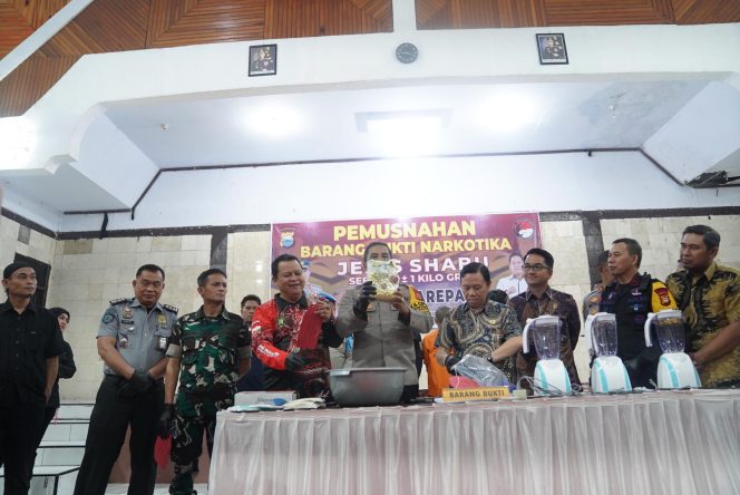 					Pemusnahan Barang Bukti Sabu di Mapolres Parepare. (Dok: Berita.News/ Wahyu)