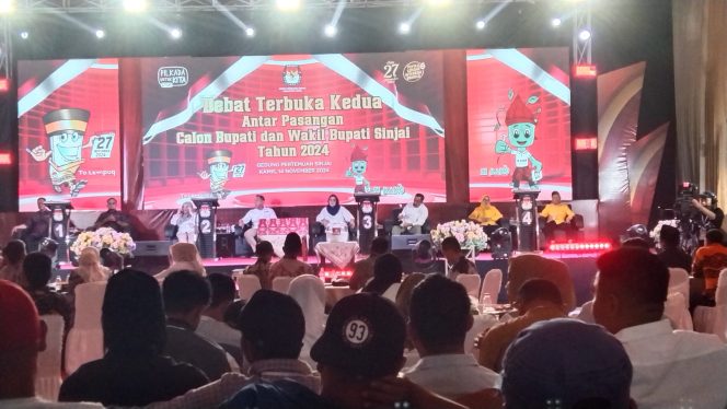 					Suasana Debat Publik Kedua Paslon Calon Kepala Daerah Kabupaten Sinjai. (dok: Berita.News/ Syarif)