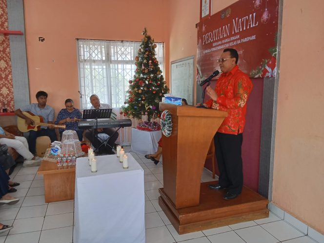 					Sambutan Kepala Lapas Parepare, Totok Budianto. (Foto: Ist/ Humas)