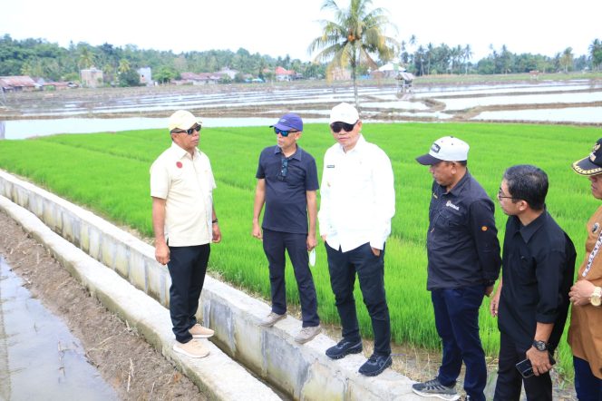 					Pj. Gubernur Sulsel bersama Bupati Andi Utta saat Tinjai Pembangunan Irigasi di Bulukumba. (Foto: Ist/ Humas)