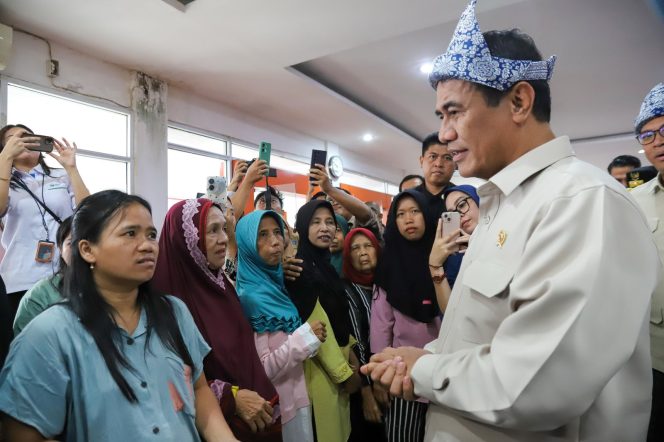 					Menteri Pertanian (Mentan) Andi Amran Sulaiman saat melakukan operasi pasar di Palembang (dok.)