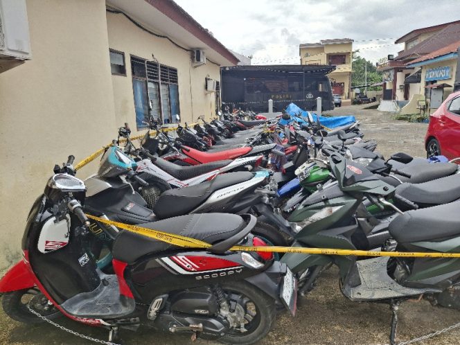 					Puluhan Motor yang Masih Diamankan di Mapolres Sinjai. (Foto: Berita.News/ Syarif)