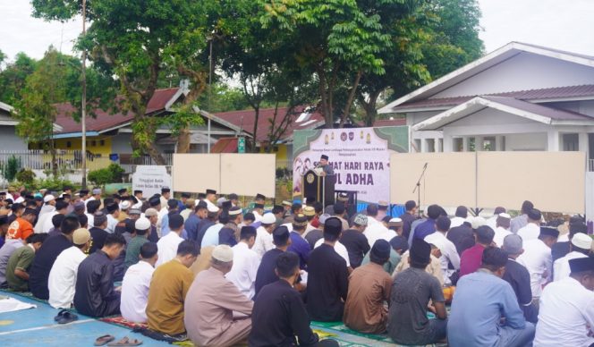 					Khidmat dan Penuh Makna, Warga Binaan Lapas Maros Laksanakan Shalat Iduladha 1446 H